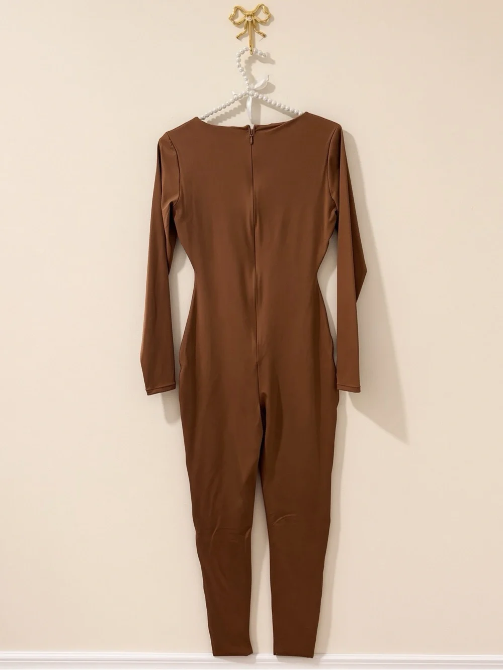 🤎 SKIMS All-In-One Scoop Neck Long Sleeve Onesie | Cocoa | M | 🏷️